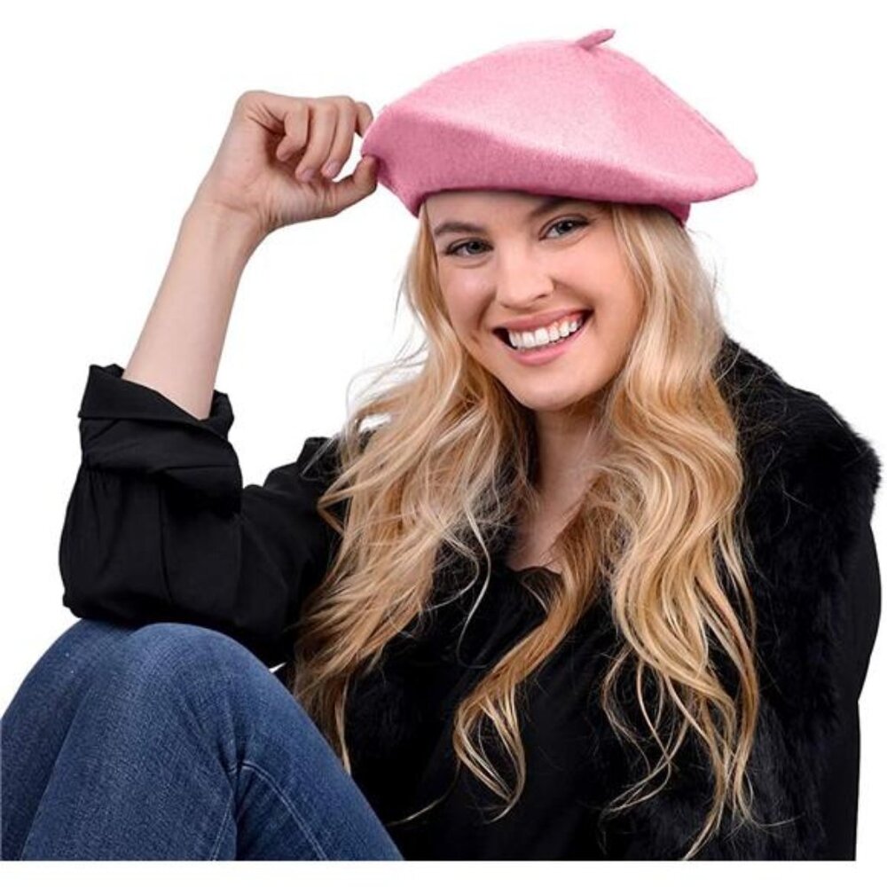 Solid Color French Beret Hat. Classic French, Casual and Chic Lightweight Cap